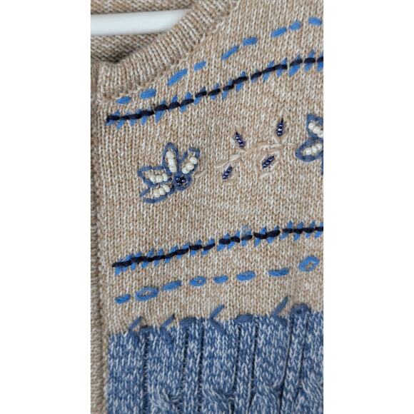 Allison Daley Zip up cardigan Sz M Patchwork Embroidered Beaded Floral Y2K EUC - Picture 9 of 13